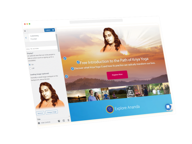 Customizable spiritual website design
